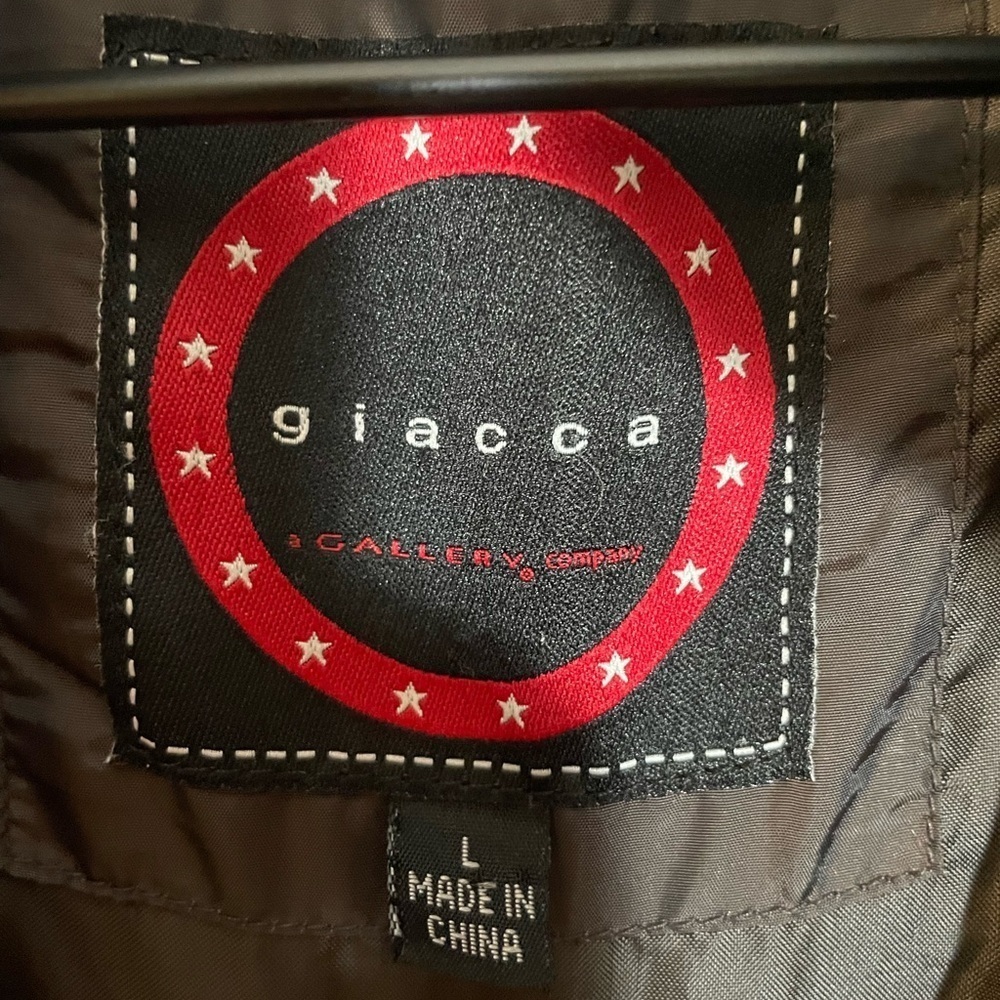 Giacca Winter Puffer Coat Jacket Size Large Goldish Brown Color No Hood Y2K - Picture 2 of 12
